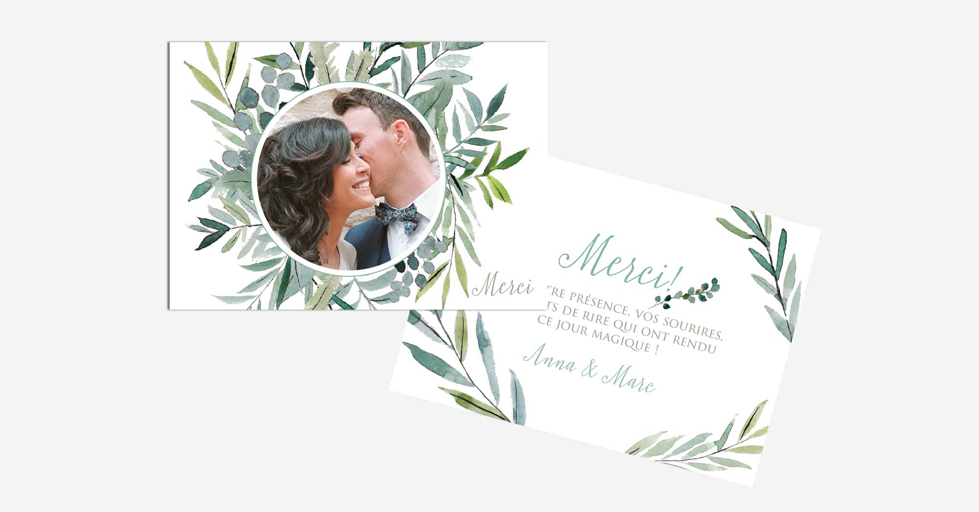 Carte de remerciements Mariage
