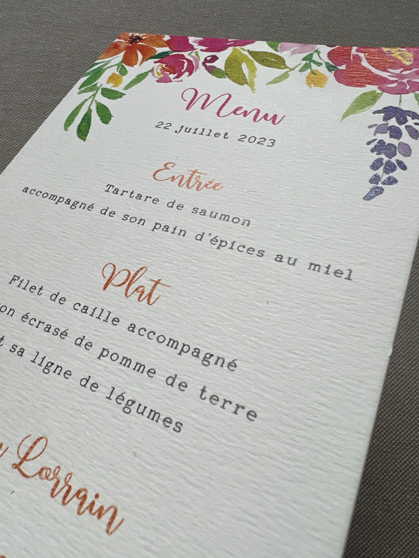 faire-part papier nervuré
